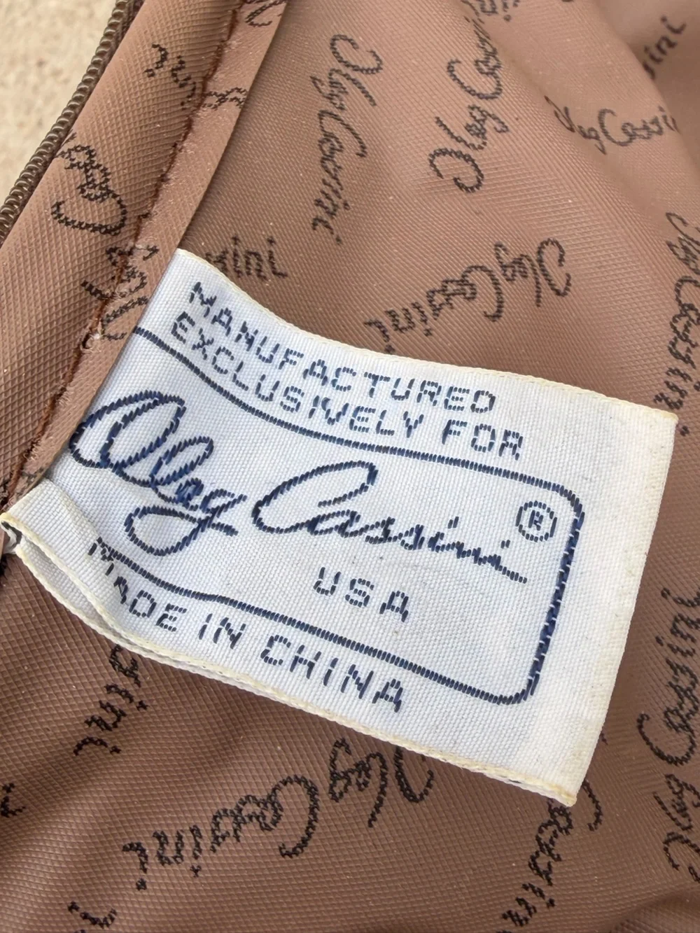 Vintage Oleg Cassini Tweed Travel Bag Suitcase Brown Weekender Shoulder Strap